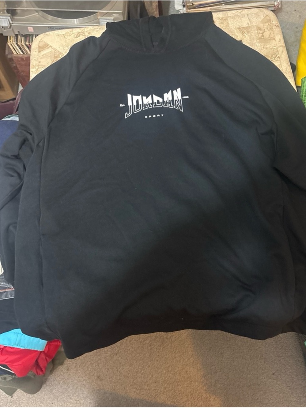 Jordan Black Crewneck Sweatshirt with White Logo
